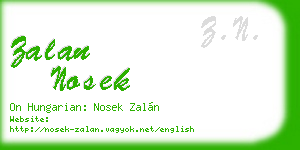 zalan nosek business card
